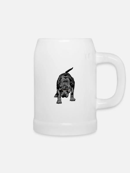 Pitbull - Bierkrug - Weiß