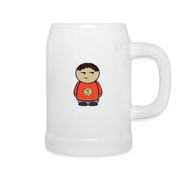 Verdächtigte Comic Figur - Geschenkidee - Bierkrug - Weiß - Rechts
