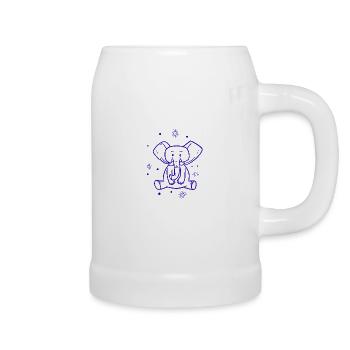 süßer Baby Elefant - Bierkrug - Weiß - Rechts