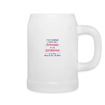 Princesse gendarme - Chope en céramique - blanc - Droite