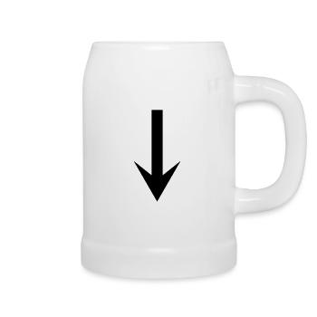 arrow down - Beer Mug - white - Right