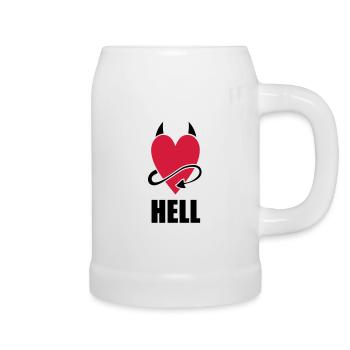 Heart Hell - Beer Mug - white - Right