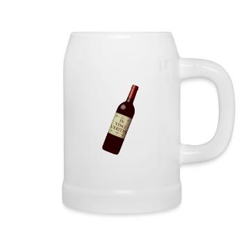 weinflasche in vino veritas - Bierkrug - Weiß - Rechts