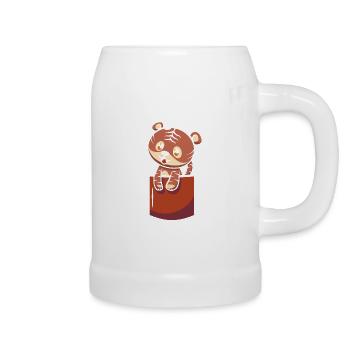 Pocket Tiger- Brusttasche Tiger - Bierkrug - Weiß - Rechts