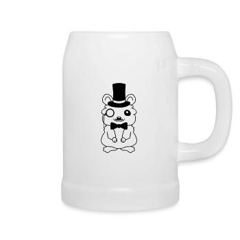 Cylinder Hat Hamster Lord - Chope en céramique - blanc - Droite