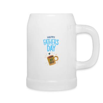 Happy Father Day - Bierkrug - Weiß - Rechts