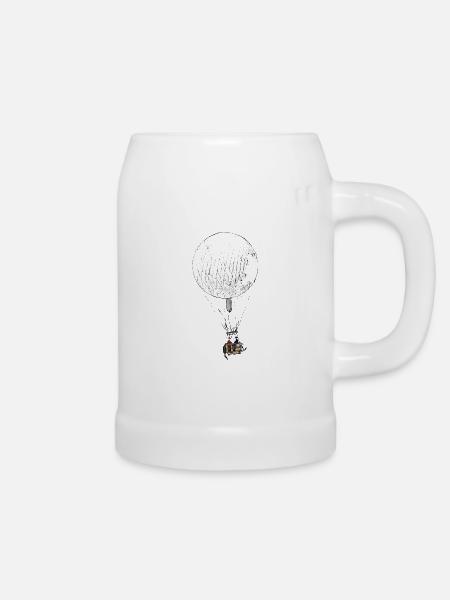Heißluftballon - Bierkrug - Weiß