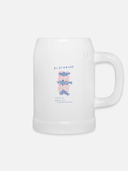 Fischkopp - Bierkrug - Weiß