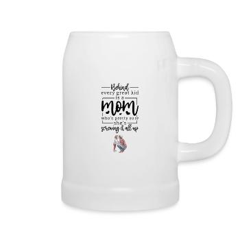 Ziemlich sichere Mama: Hinter jedem tollen Kindergeschenk - Bierkrug - Weiß - Rechts