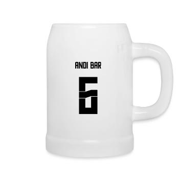 Deutschland Trikot - Andi Bar - Bierkrug - Weiß - Rechts