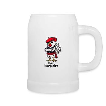 Poulet Basquaise - Texte sombre - Chope en céramique - blanc - Droite