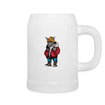 Zebra Lustig Winter - Bierkrug - Weiß - Rechts