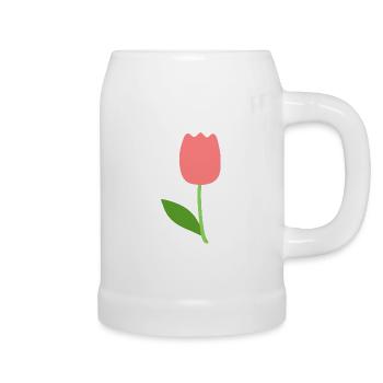 tulip flower - Beer Mug - white - Right