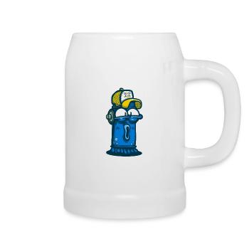 Aerosol can with graffiti face - Beer Mug - white - Right