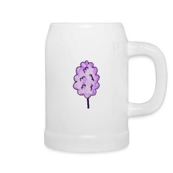 Barbe à papa violet - Chope en céramique - blanc - Droite