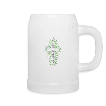 Erstkommunion Kreuz Christ Christliche Kommunion - Bierkrug - Weiß - Rechts