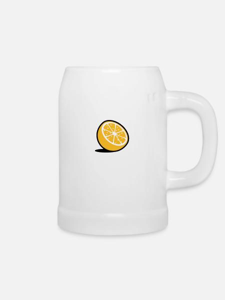 Eine Orange - Bierkrug - Weiß