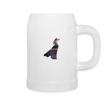 Frau mit Kleid - Bierkrug - Weiß - Rechts