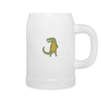 Geschenk Dinosaurier Fossil Kawaii Trex Comic Dino - Bierkrug - Weiß - Rechts