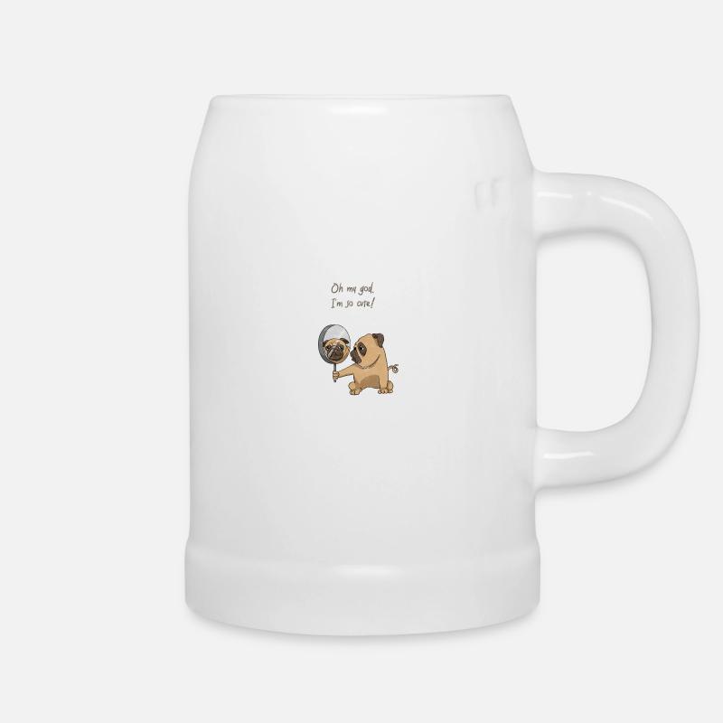 Cute Pug - Bierkrug - Weiß