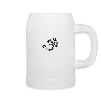 Tribal Om design hindouisme spirituelle symbole yoga - Chope en céramique - blanc - Droite