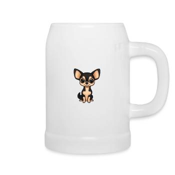 Chihuahua Hund Comic Baby - Bierkrug - Weiß - Rechts