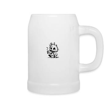 Verschlafene Büro Ente mit Kaffeebecher - Bierkrug - Weiß - Rechts