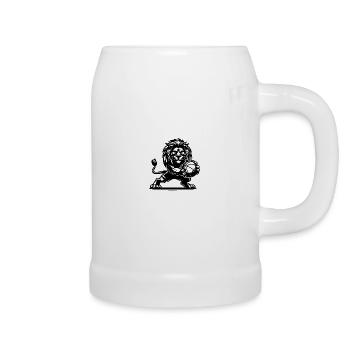 Stormy Basketball Lion with Ball - Beer Mug - white - Right