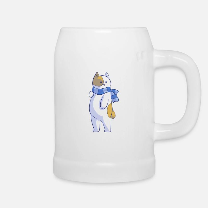 Gatto dolce con sciarpa - Boccale per birra - bianco
