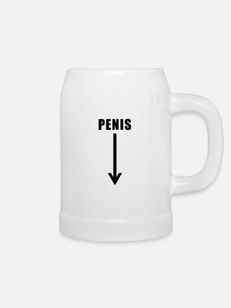 penis down there - Bierkrug - Weiß