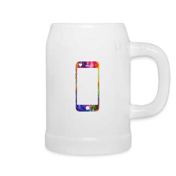 Téléphone portable avec coeur - Chope en céramique - blanc - Droite