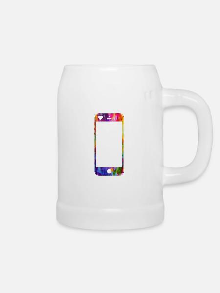 Handy mit Herz - Bierkrug - Weiß
