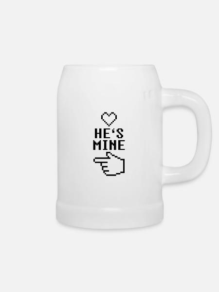 He's Mine 8-Bit - Bierkrug - Weiß