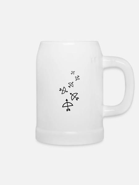 Pfeil und Bogen - Bierkrug - Weiß
