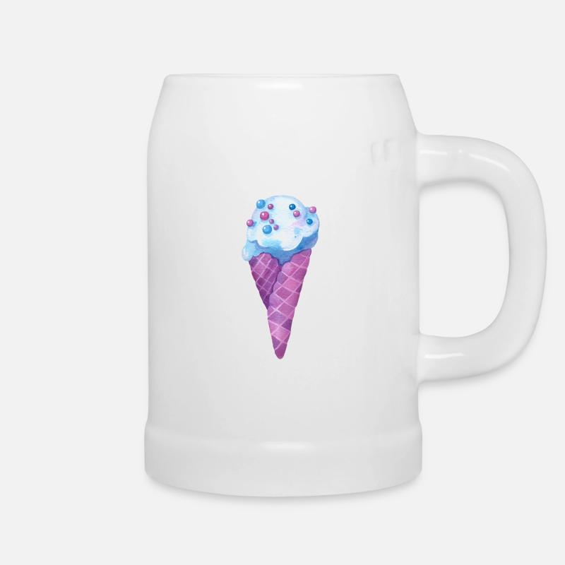 Cornet de crème glacée - Chope en céramique - blanc