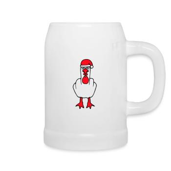 Mouette Doigt d’Honneur Baise Vous Noël En Colère - Chope en céramique - blanc - Droite