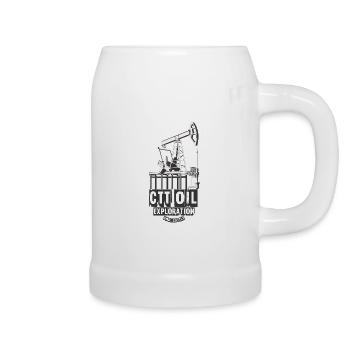 Graphique vintage d’exploration pétrolière - Chope en céramique - blanc - Droite