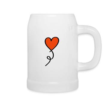 Coeur sur un fil bicolore - Chope en céramique - blanc - Droite