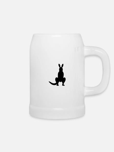 Känguru - Bierkrug - Weiß