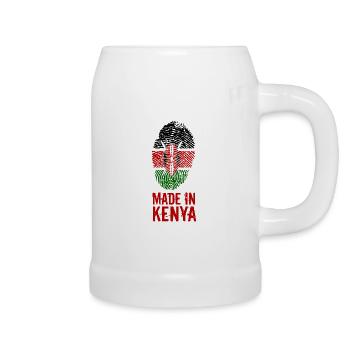 Made In Kenya / Kenia - Bierkrug - Weiß - Rechts