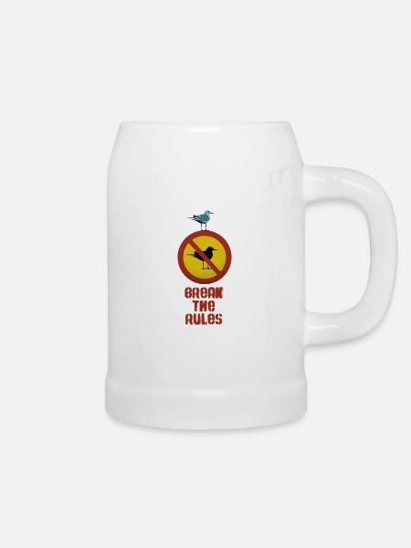 Die Regeln brechen - Bierkrug - Weiß