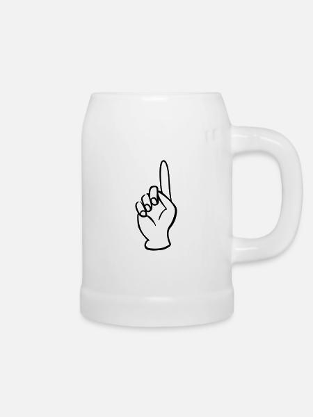 zeigefinger - Bierkrug - Weiß