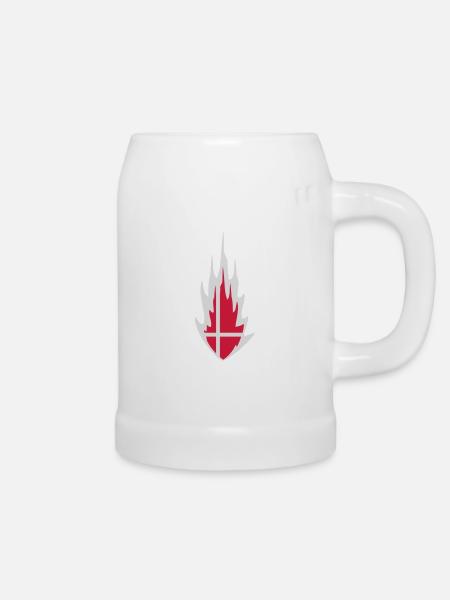Denmark Danmark Fire Flame Design - Bierkrug - Weiß