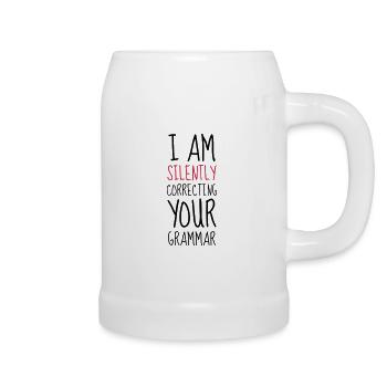 Grammar - Humor - Funny - Joke - Friend - Chope en céramique - blanc - Droite
