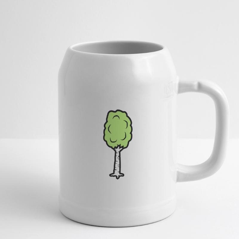 Comic Birch Trees Beer Mug
