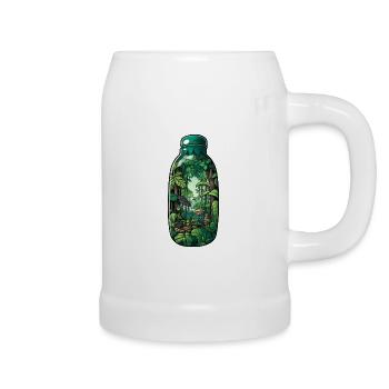 Dessin de bouteille de jungle - Chope en céramique - blanc - Droite