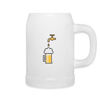 Robinet de chope à bière (Chope à bière Chope à bière / 2C) - Chope en céramique - blanc - Droite