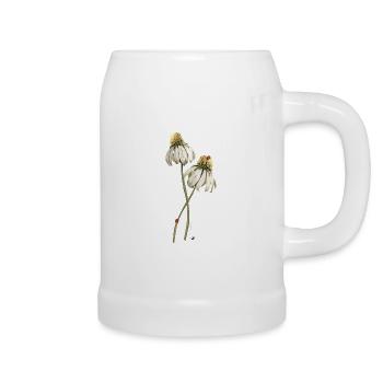 Illustration de la fleur des coccinelles rouges sur échinacée - Chope en céramique - blanc - Droite