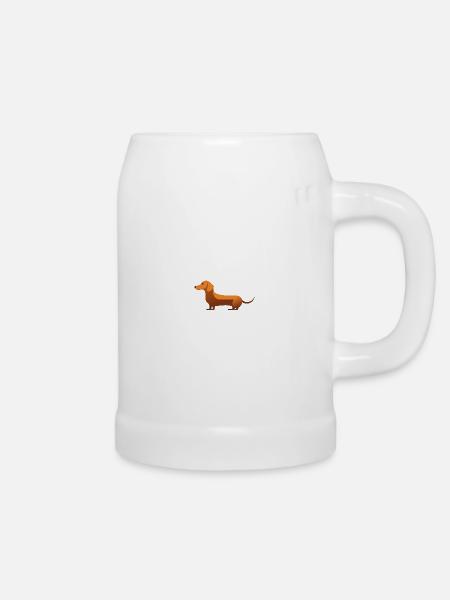 Kleiner süßer Dackel Karamell - Bierkrug - Weiß