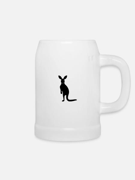 Känguru - Bierkrug - Weiß